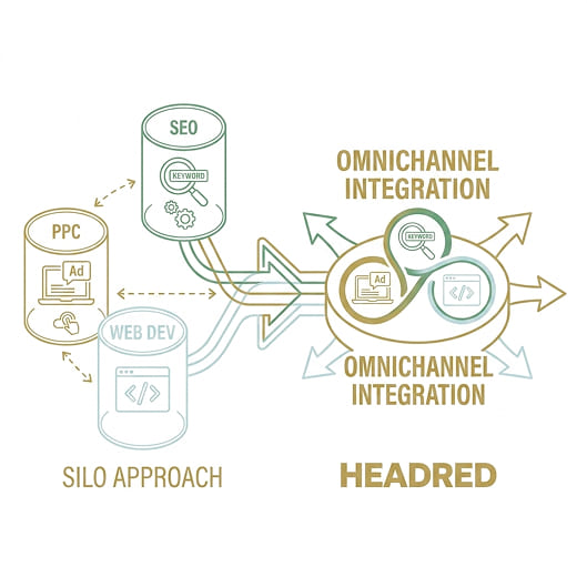 Silo versus omnichannel: PPC, SEO, and web development connected through HeadRed.