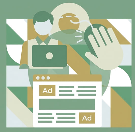 Generative engine optimisation: paid media expert at work with ads and analytics.